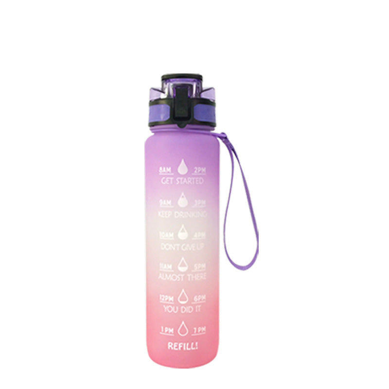 Frasco transparente, botella de agua de 1000ml, botella Kawaii embotellada, infusor sin Bpa, botella de agua transparente para deportes de leche de plástico, taza Kawaii