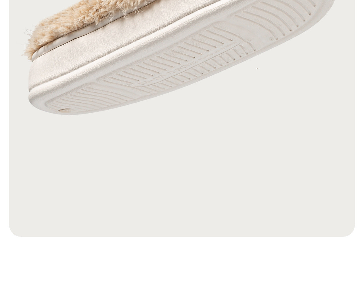 Pantoufles en coton en peluche pour femmes, fond doux, maintien au chaud