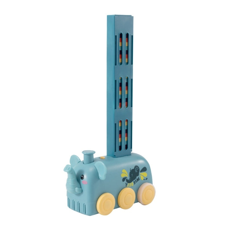 Domino Train jouet bloc d'empilage ensemble Domino bloc de construction cerveau développement voiture électrique dessin animé bloc pour les enfants