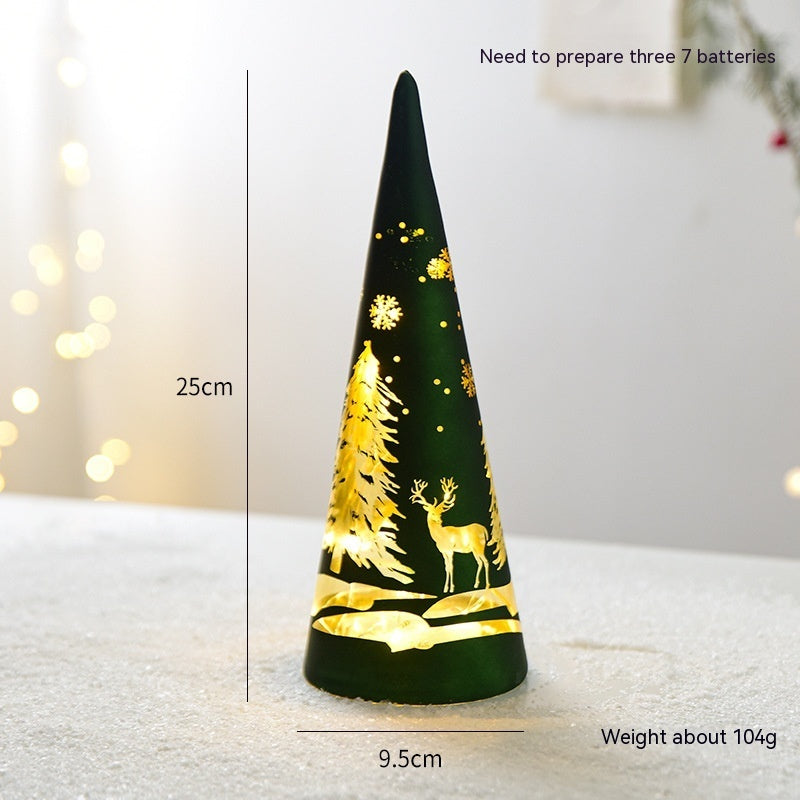 Décoration de bureau en verre lumineux de Noël