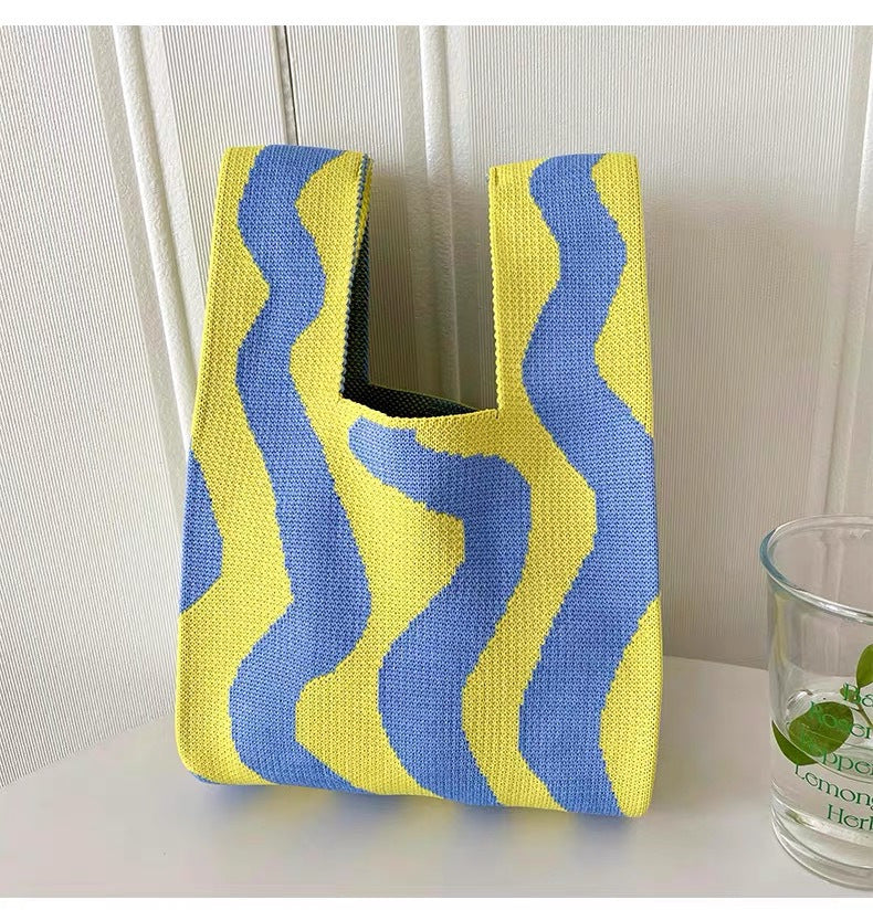 Sac à bandoulière tricoté multicolore pour fille