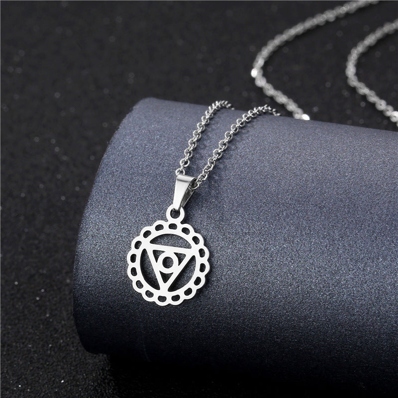 Collier Géométrique Simple Creux Coupe Acier Inoxydable