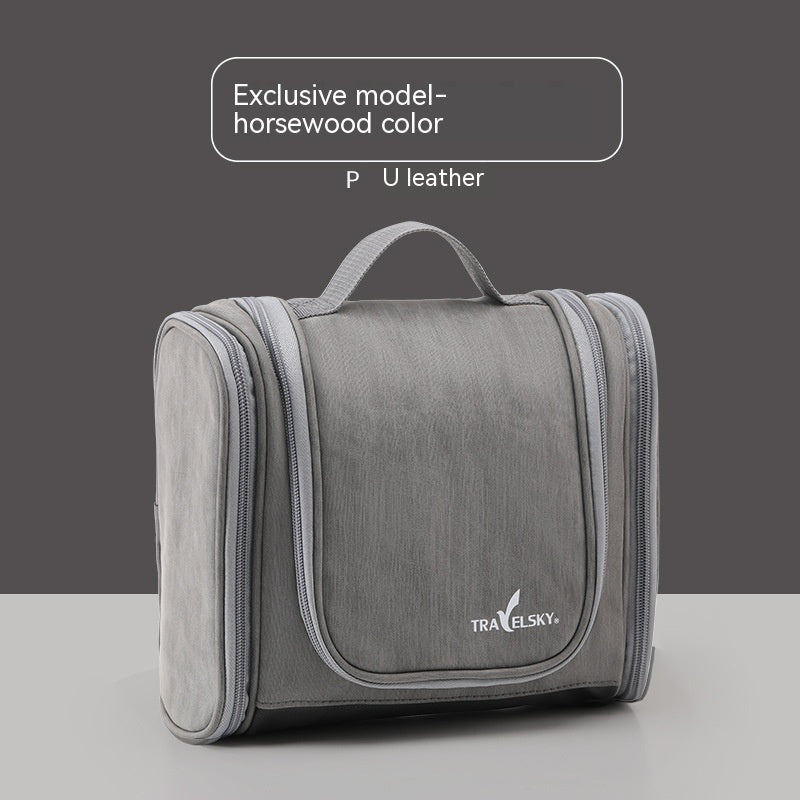 Grande trousse de lavage et de maquillage en cuir PU