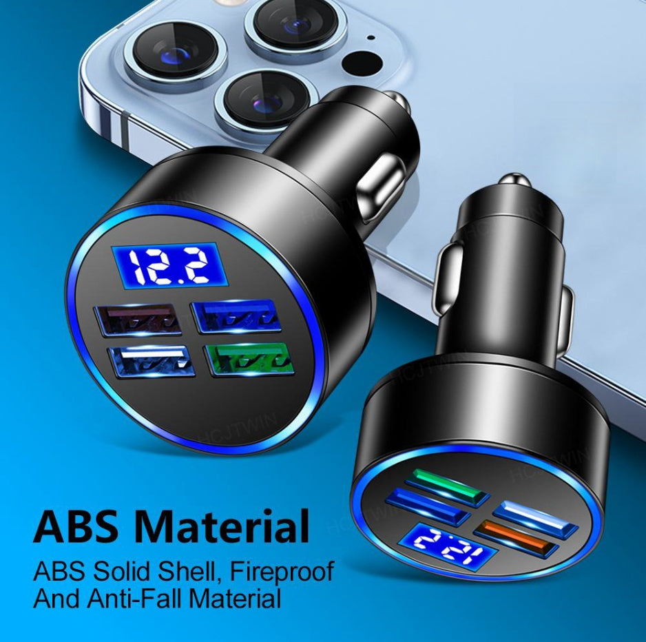 Cargador de coche multipuerto de uno a cuatro