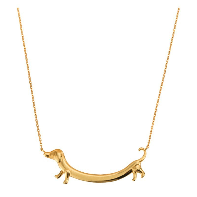 Collier mignon de chien de saucisse de niche créative de mode des femmes