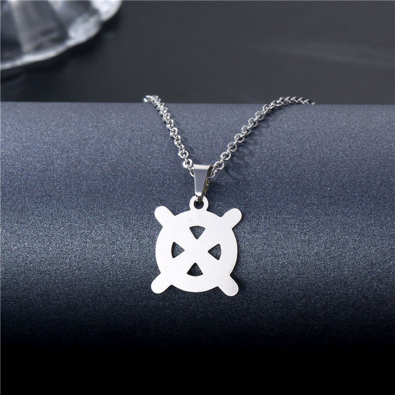 Collier Géométrique Simple Creux Coupe Acier Inoxydable