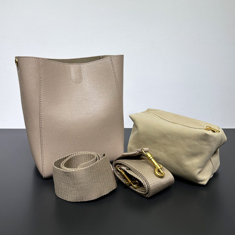 Sac femme en cuir véritable grande capacité sac à bandoulière