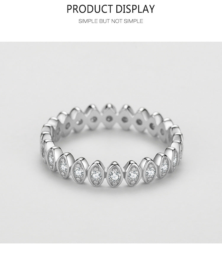 Bague femme en argent S925 Lucky Eye sertie de diamants