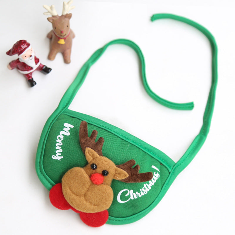 Chien Chat Animal de compagnie Chapeau de Noël Salive Serviette Bavoir