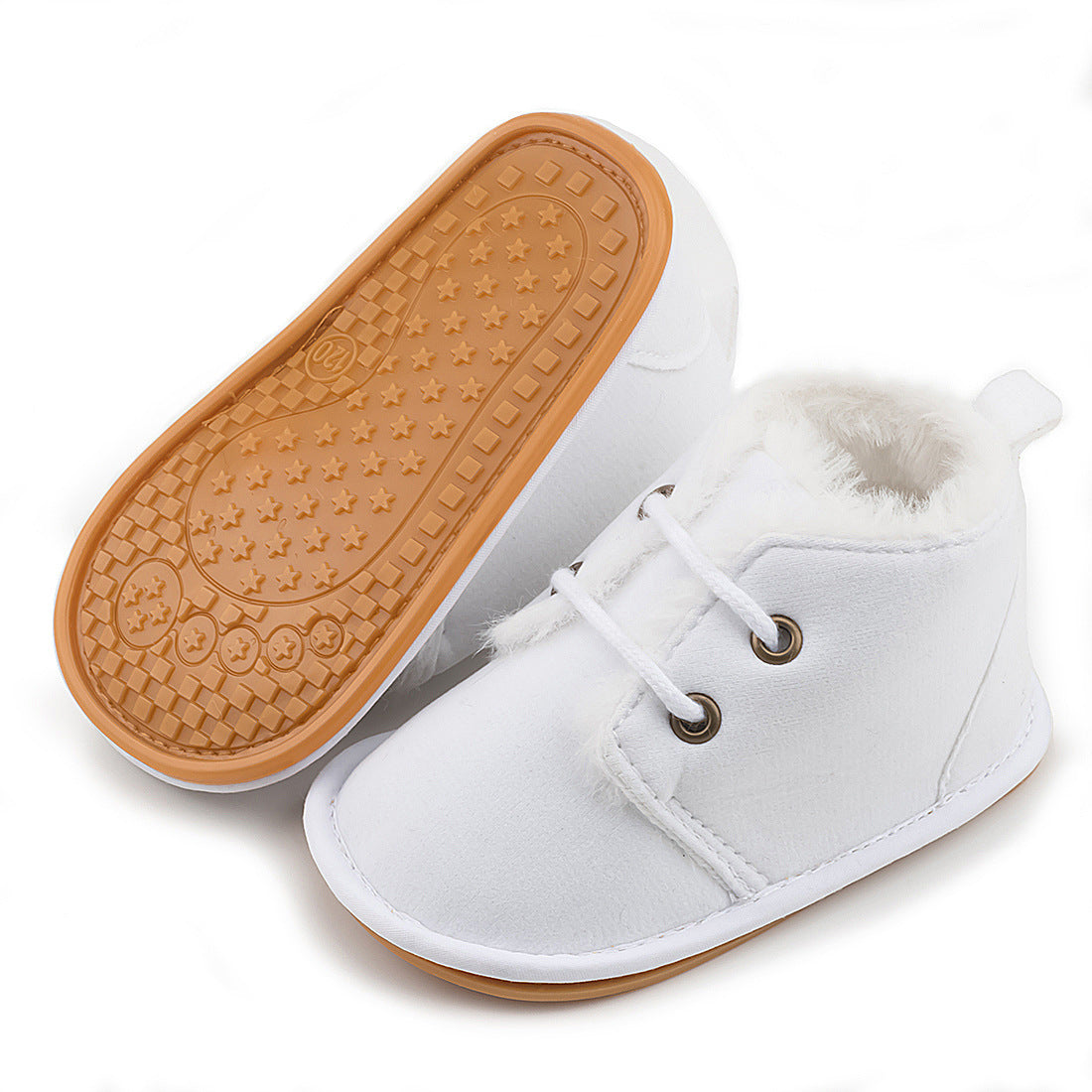 Chaussures pour tout-petits antidérapantes à semelle en caoutchouc pour bébé chaudes et en velours