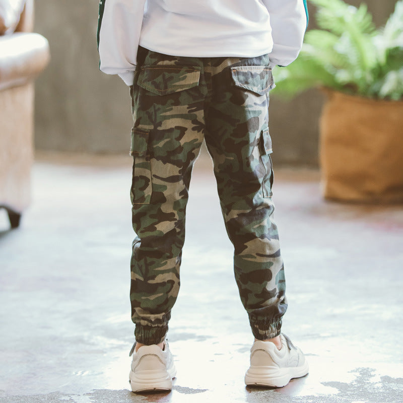 Pantalon décontracté de camouflage militaire de sport pour enfants