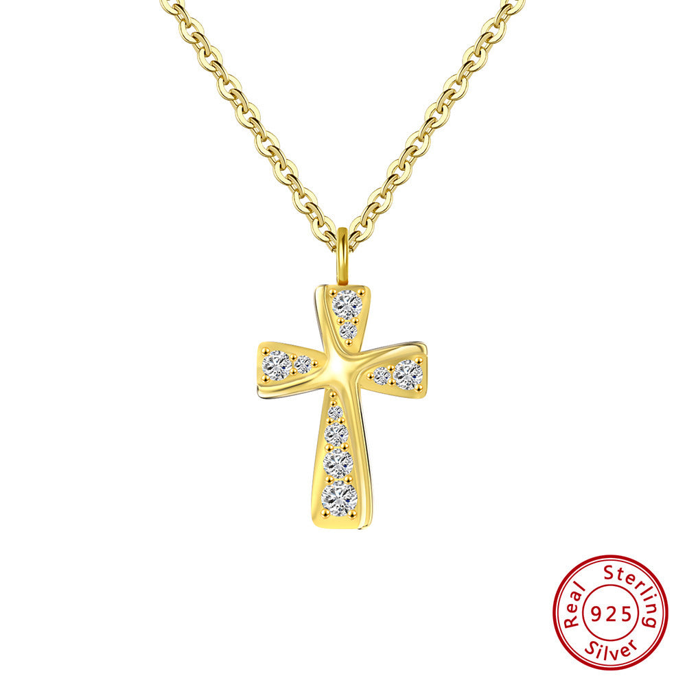Cross Necklace High-grade Inlaid Full Diamond S925 Sterling Silver