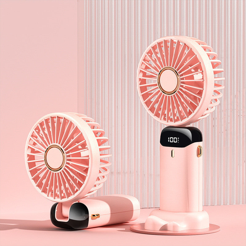Ventilador de mano Usb, Mini ventilador portátil para estudiantes, pantalla Digital, pequeño ventilador eléctrico plegable para aromaterapia