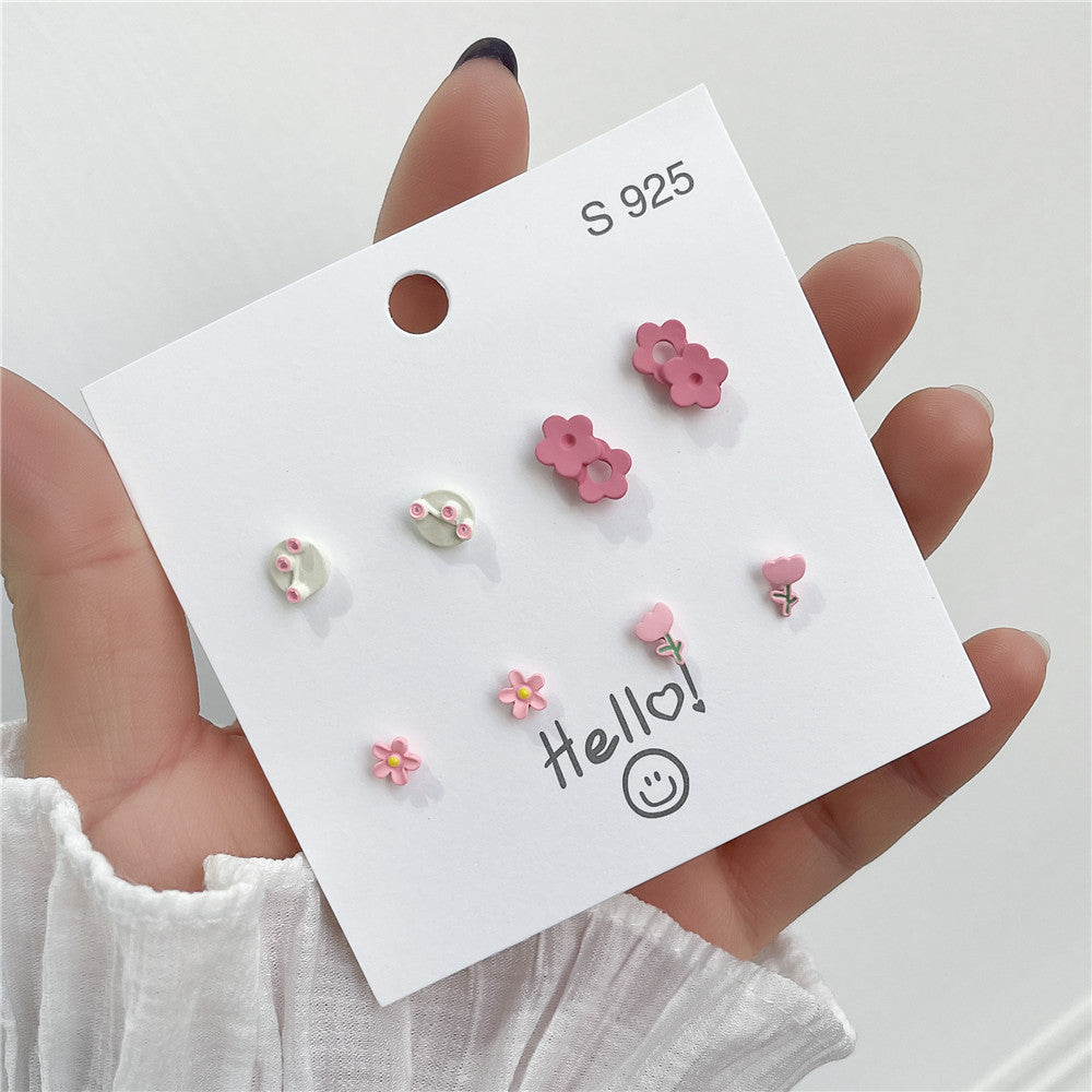 Boucles d'oreilles à tige en argent sterling pour femme