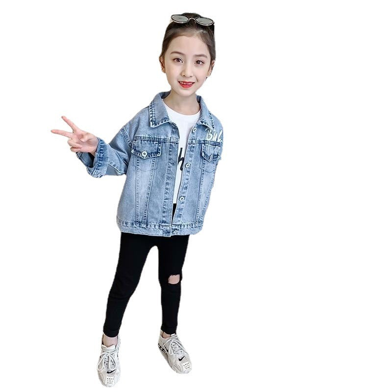 Veste de dessin animé, vêtements pour enfants, hauts en Denim