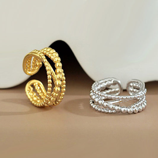 Women's Braided Winding Multi-layer Cross Ring