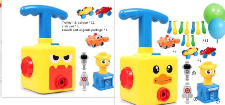 Power Balloon Launch Tower Toy Puzzle  Education Inertia Air Power Balloon Car Science Experimen Toy For Children Gift