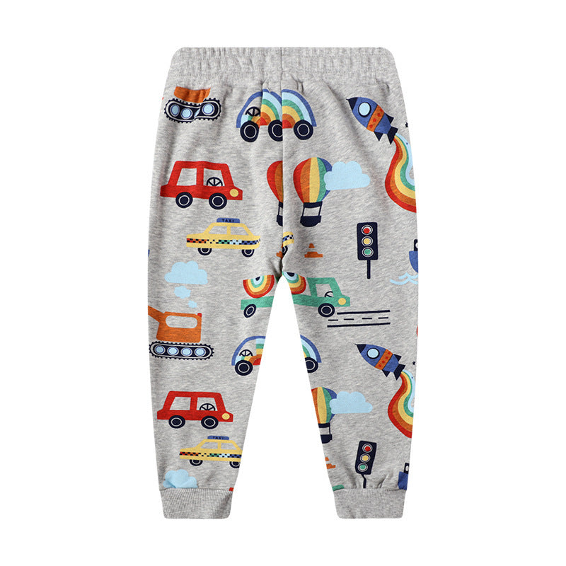 Pantalon tricoté pour enfants, pull de dessin animé, pantalon d'automne