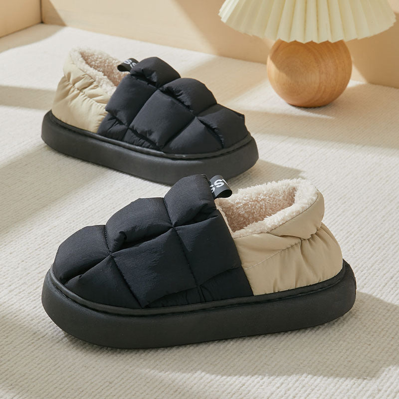 Chaussures en coton pour Couples, couleurs simples assorties, Surface supérieure douce, vêtements chauds pour la maison