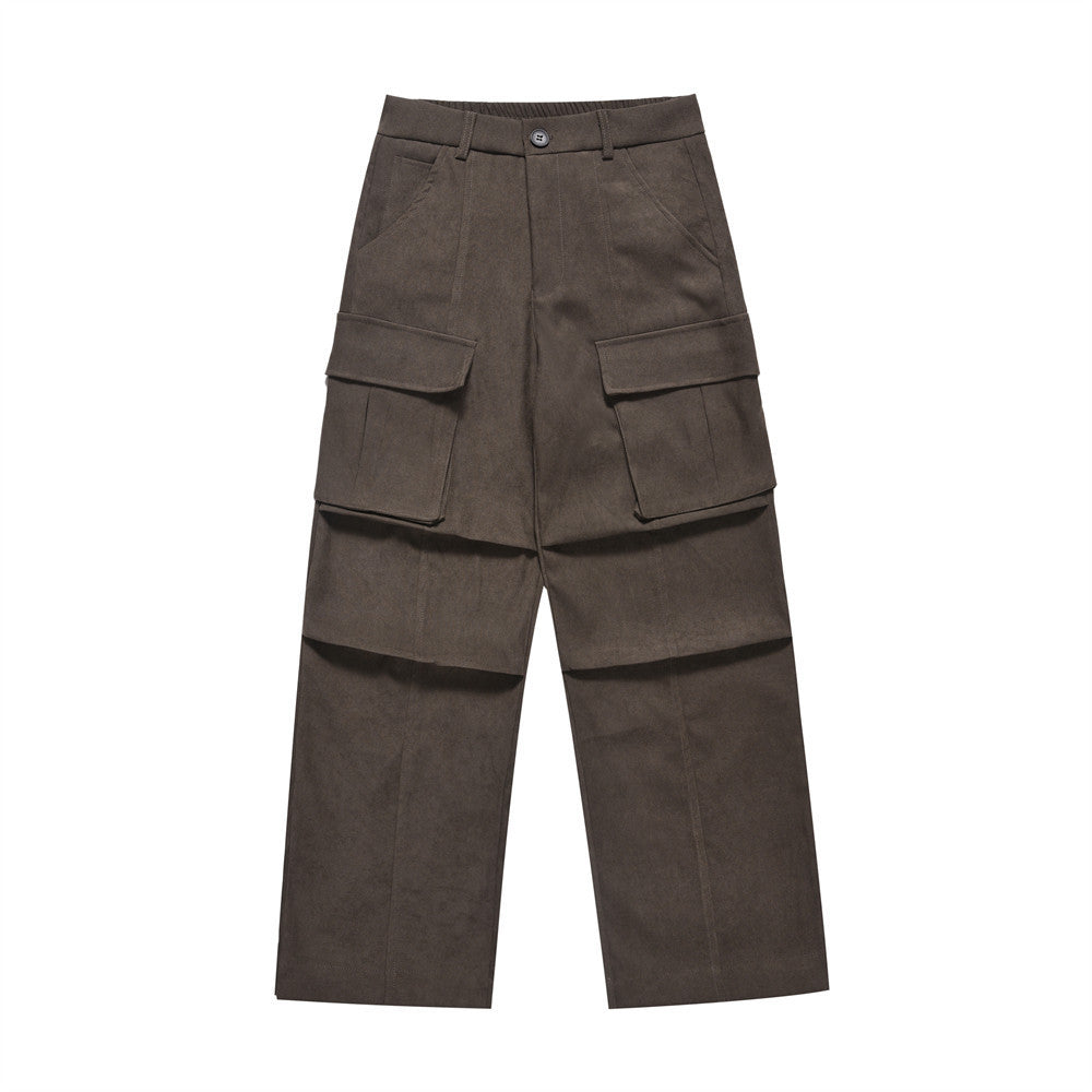 American High Street Knee Pleated Tooling Straight-leg Trousers