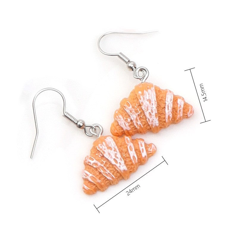 Personalized All-match Cake Egg Tart Small Van Earrings Simulation Ornament