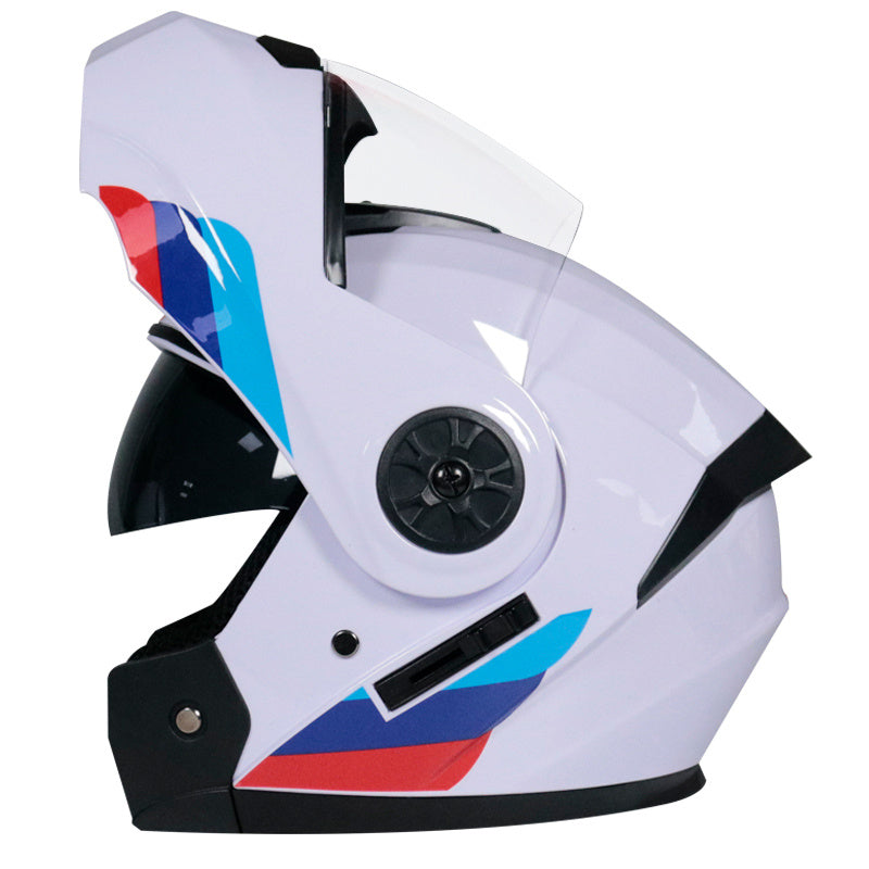 Casco descubierto de doble lente para motocicleta de invierno