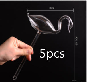 Regaderas automáticas de vidrio para pájaros, regaderas de flores, plantas decorativas, dispositivo de riego de vidrio transparente, planta de interior