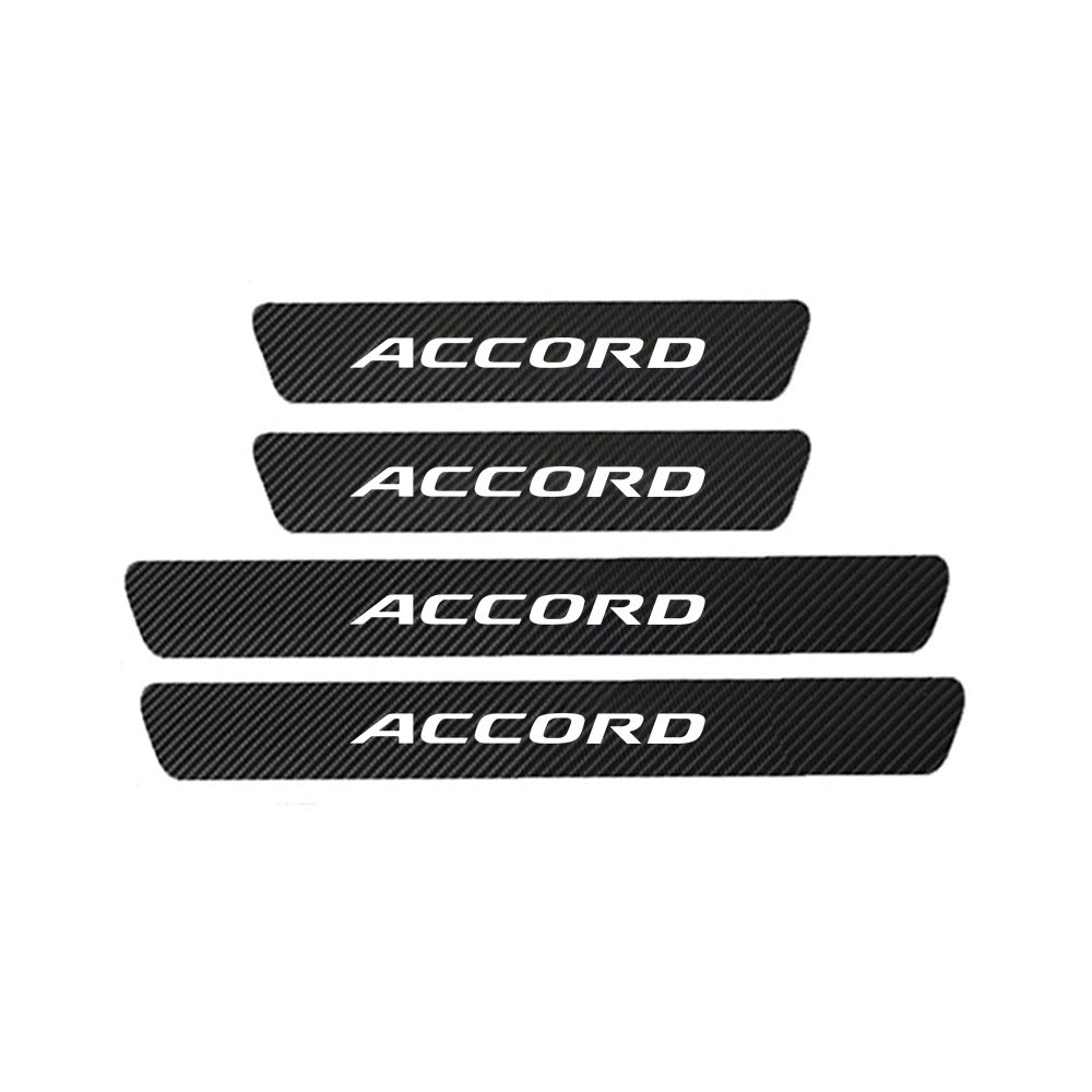 Creative Letter Carbon Fiber Leather Car Threshold Strip