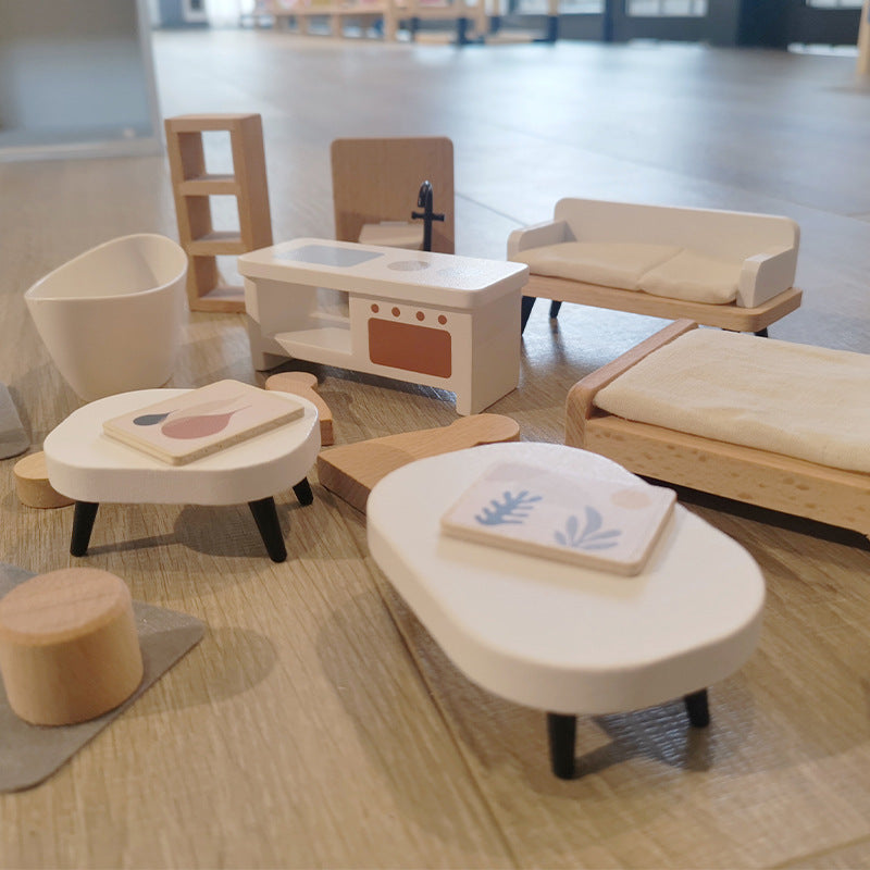 Simulation de petite Villa pour bébé, jouets de salle de poupée assemblés