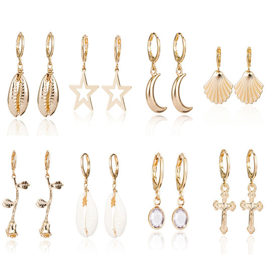 Boucles d'oreilles mini coquillage étoile rose