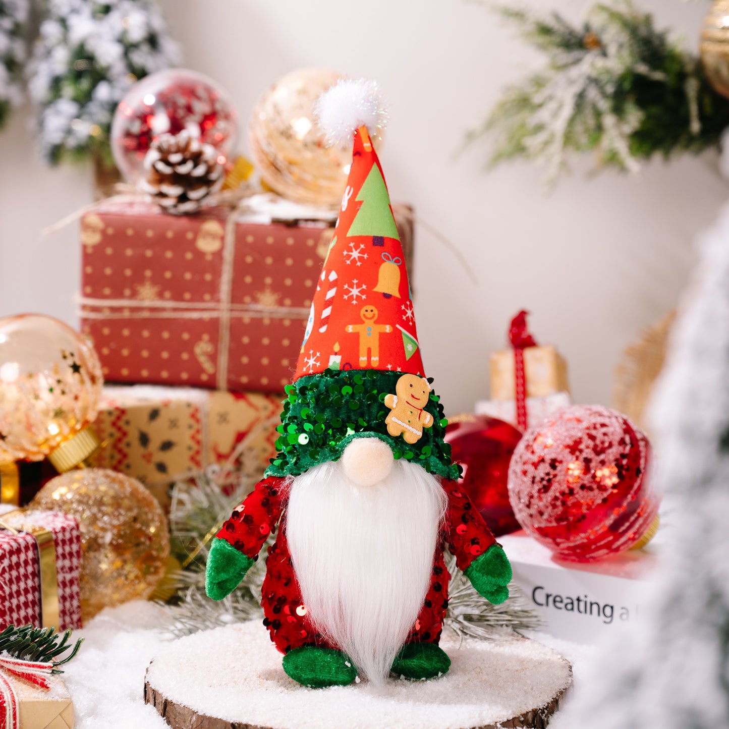Poupée décorative sans visage en tissu de noël, ornement, décorations de noël