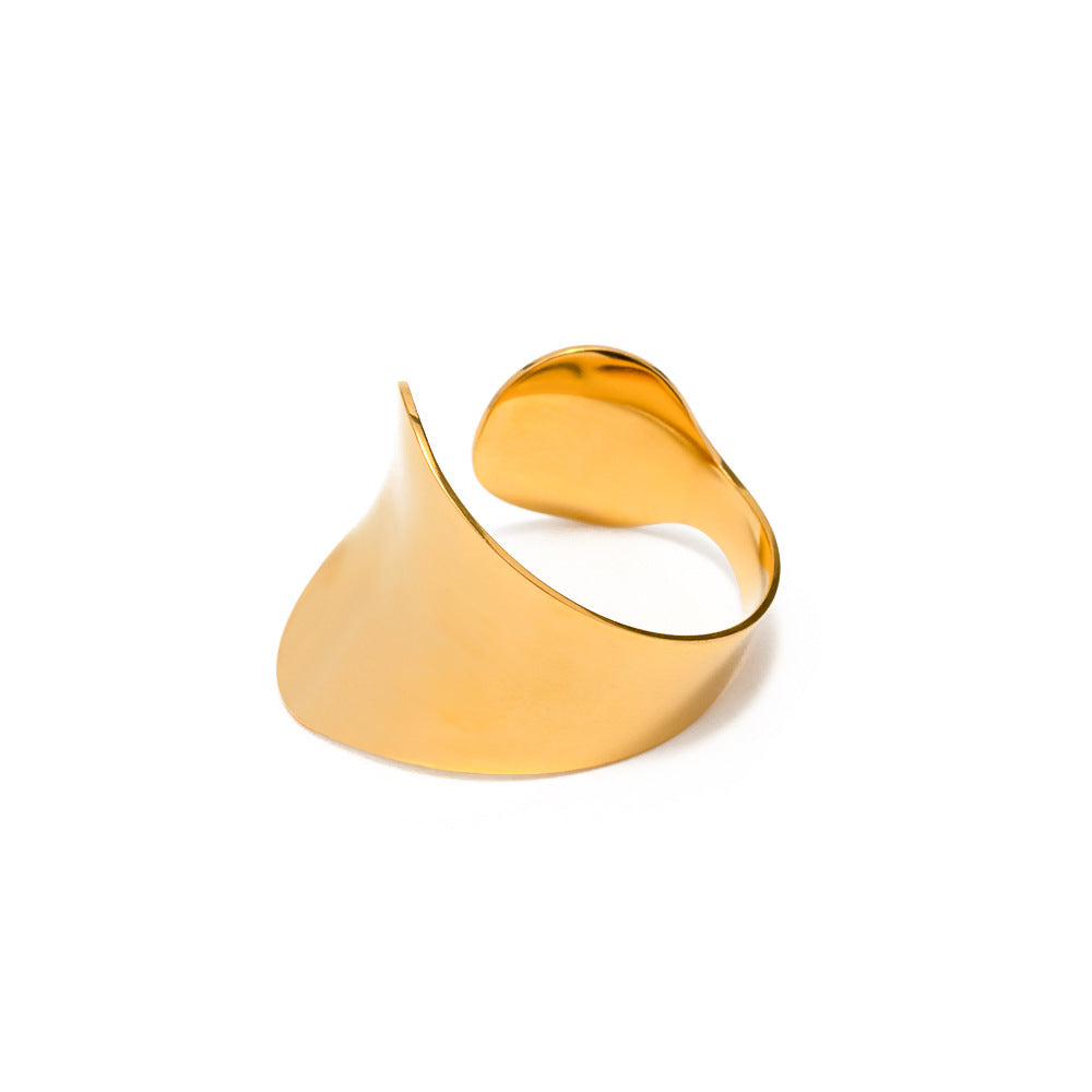 Bague tendance en acier inoxydable assortie à tout