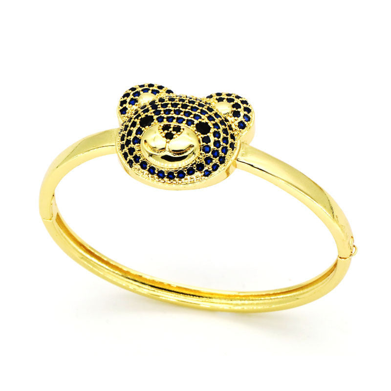 Temperament Inlaid Zircon Cute Bear Special-interest Design Animal Bracelet