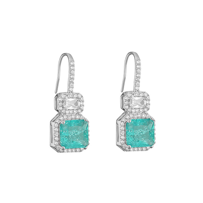 Boucles d'oreilles en Zircon carré géométrique avec Micro incrustation de mode pour femmes