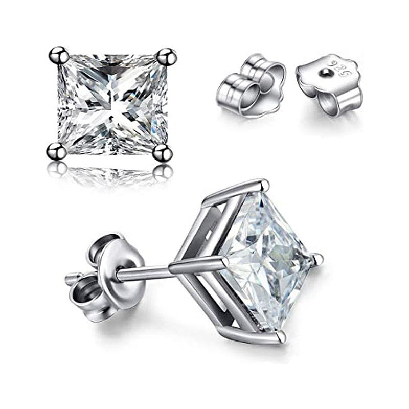 Boucles d'oreilles en argent Sterling 925, Design d'intérêt particulier, Moissanite