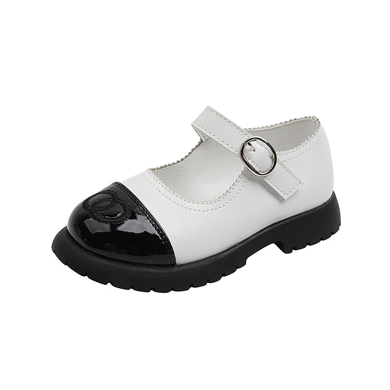 Petites chaussures de princesse en cuir assorties avec tout, chaussures simples à Velcro pour grands enfants