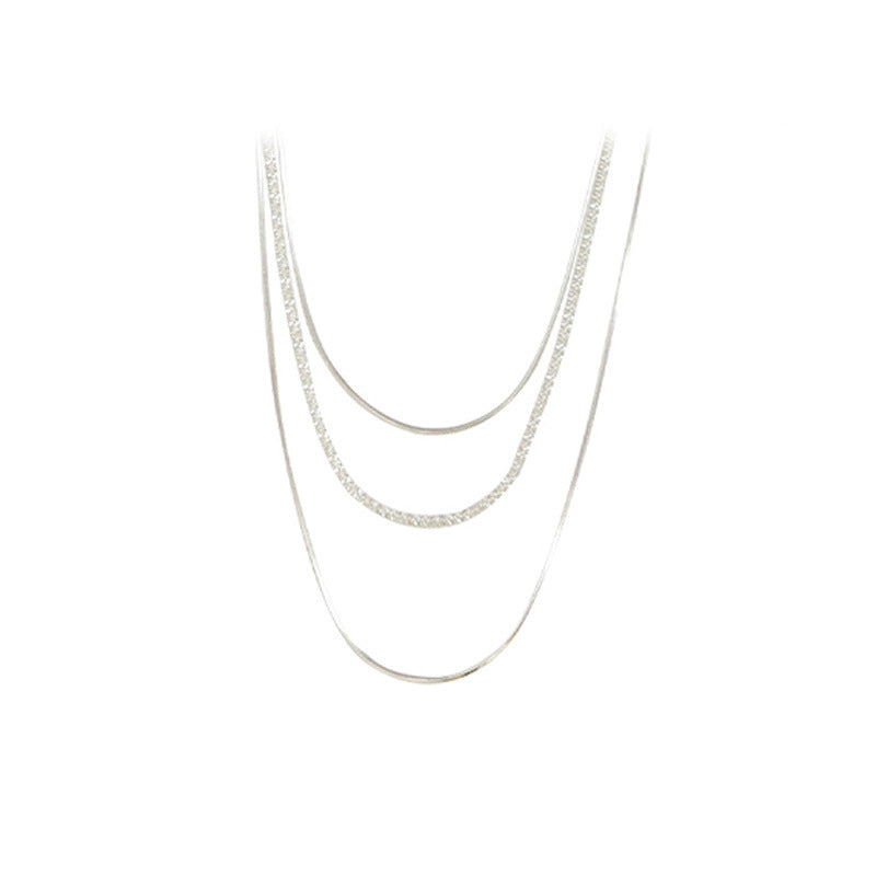 Women's Sparkling Three-layer Twin Necklace