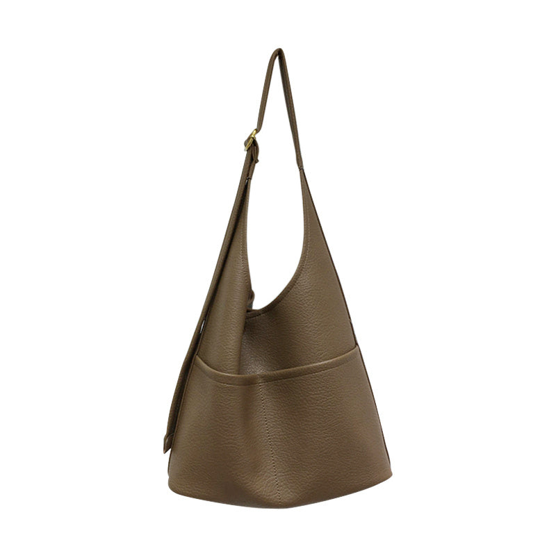 Sac fourre-tout Simple et facile à assortir, sac à bandoulière en cuir souple de grande capacité