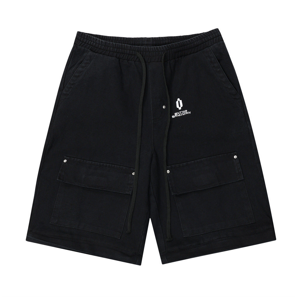 Mechanical Style Washed And Worn Overalls Men