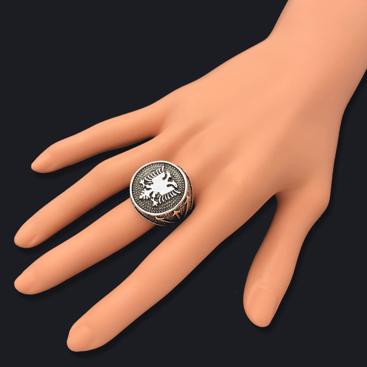 New Men's Albania Flag Logo Ring