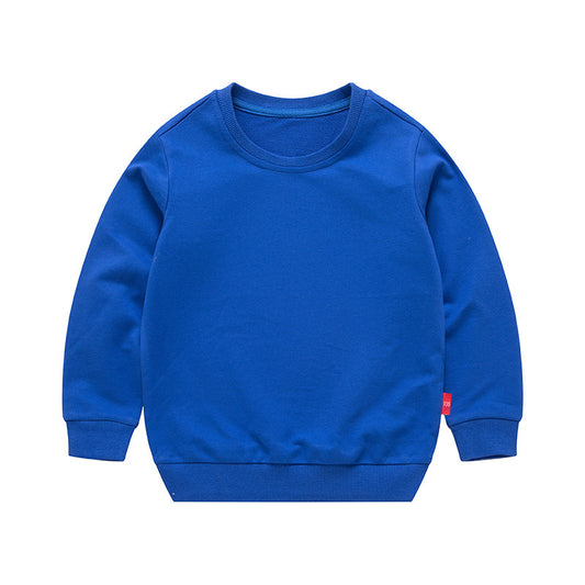 Pull coréen à manches longues et col rond pour garçon, couleur unie, ample
