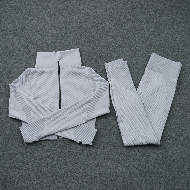 Costume de yoga de sport de pantalon de fitness extensible trois pièces