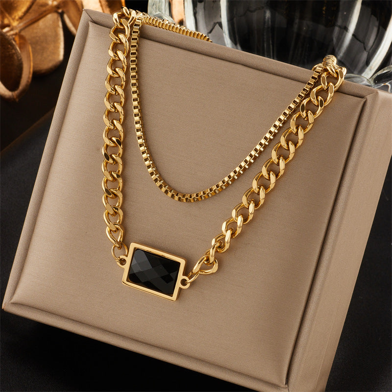 New Fashion Minority Design Multi-layer Twin Clavicle Chain