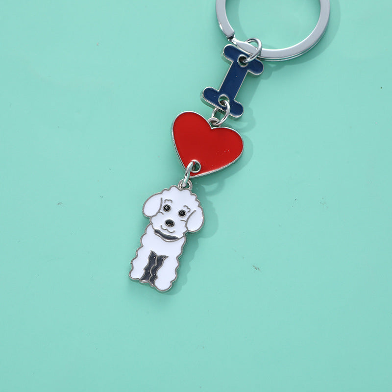 Ins Love Dog Pendant Bag Keychain