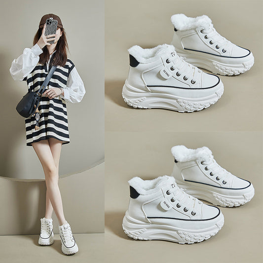 Chaussures montantes avec chaussures de planche en velours