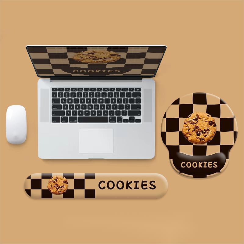 Tapis de souris avec dragonne, dessin animé, fromage, carnet de notes, bureau
