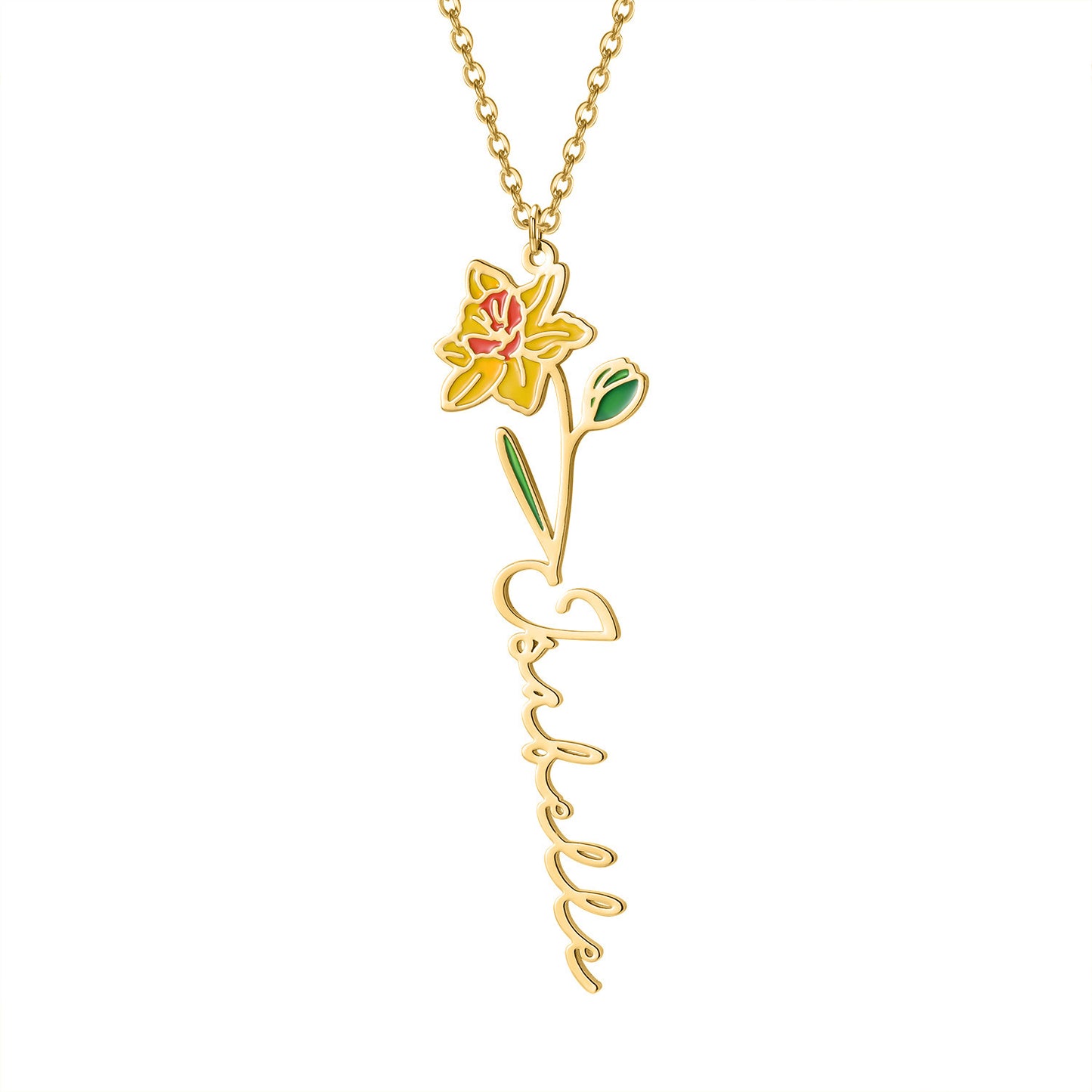 Collier en métal en acier inoxydable, couleur titane, fleur de décembre, bricolage