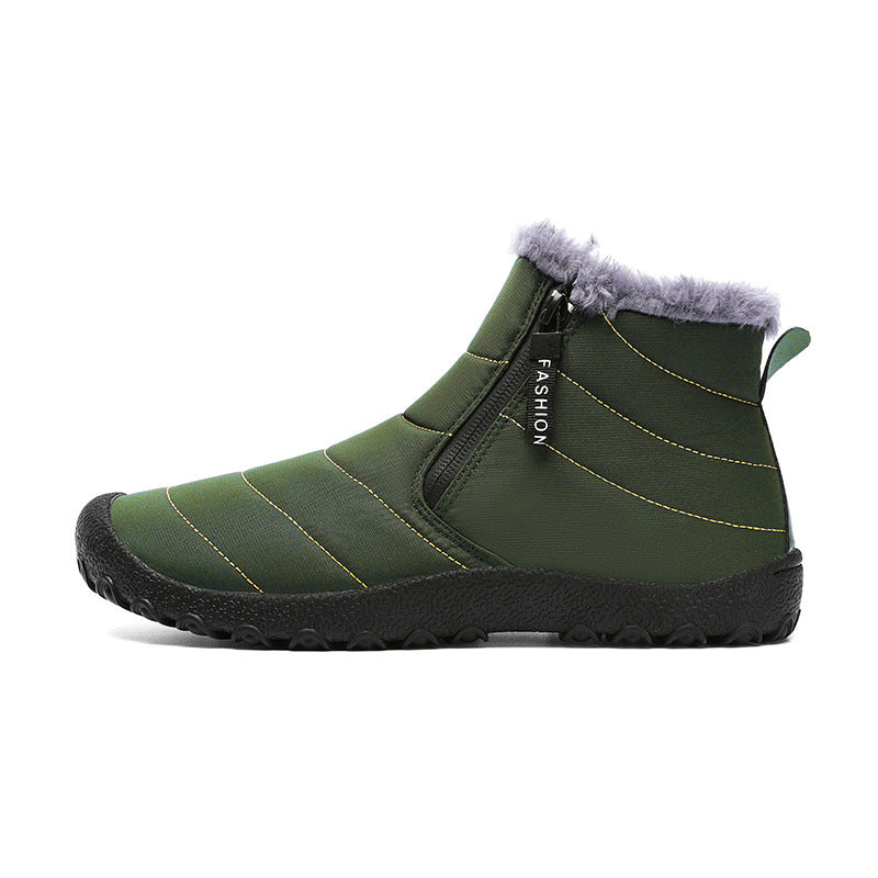 Zapatos de algodón térmico para exteriores, zapatos de invierno con forro polar y cremallera para hombre