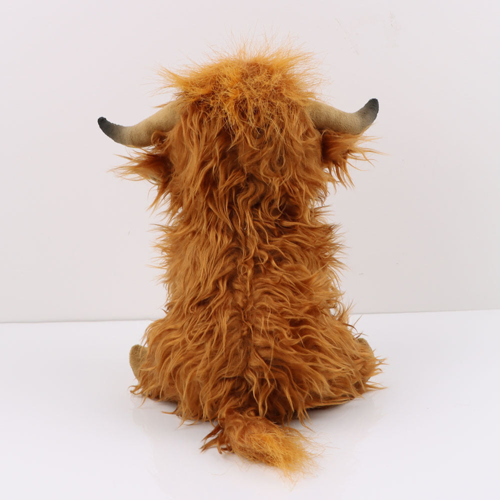 Jouet en peluche de vache des Highlands écossais, cheveux longs, mignon