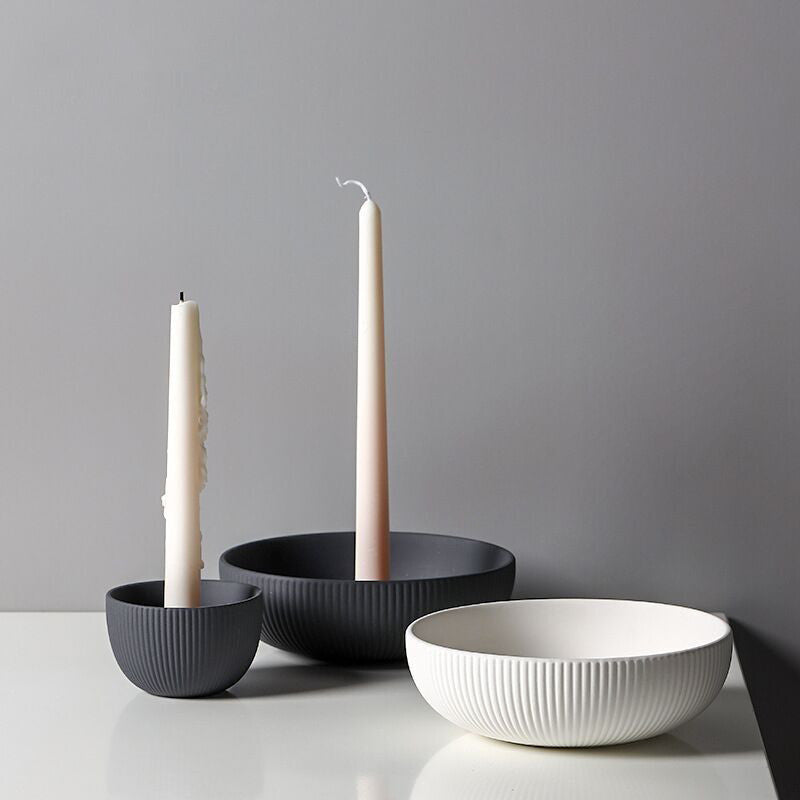 Bandeja de vela de cerámica simple Portavelas Utensilios para velas